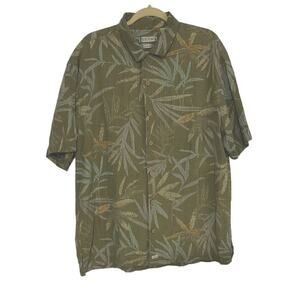 Tehama Tropical Silk Button Down Shirt Size XL  Short Sleeve Multi Color